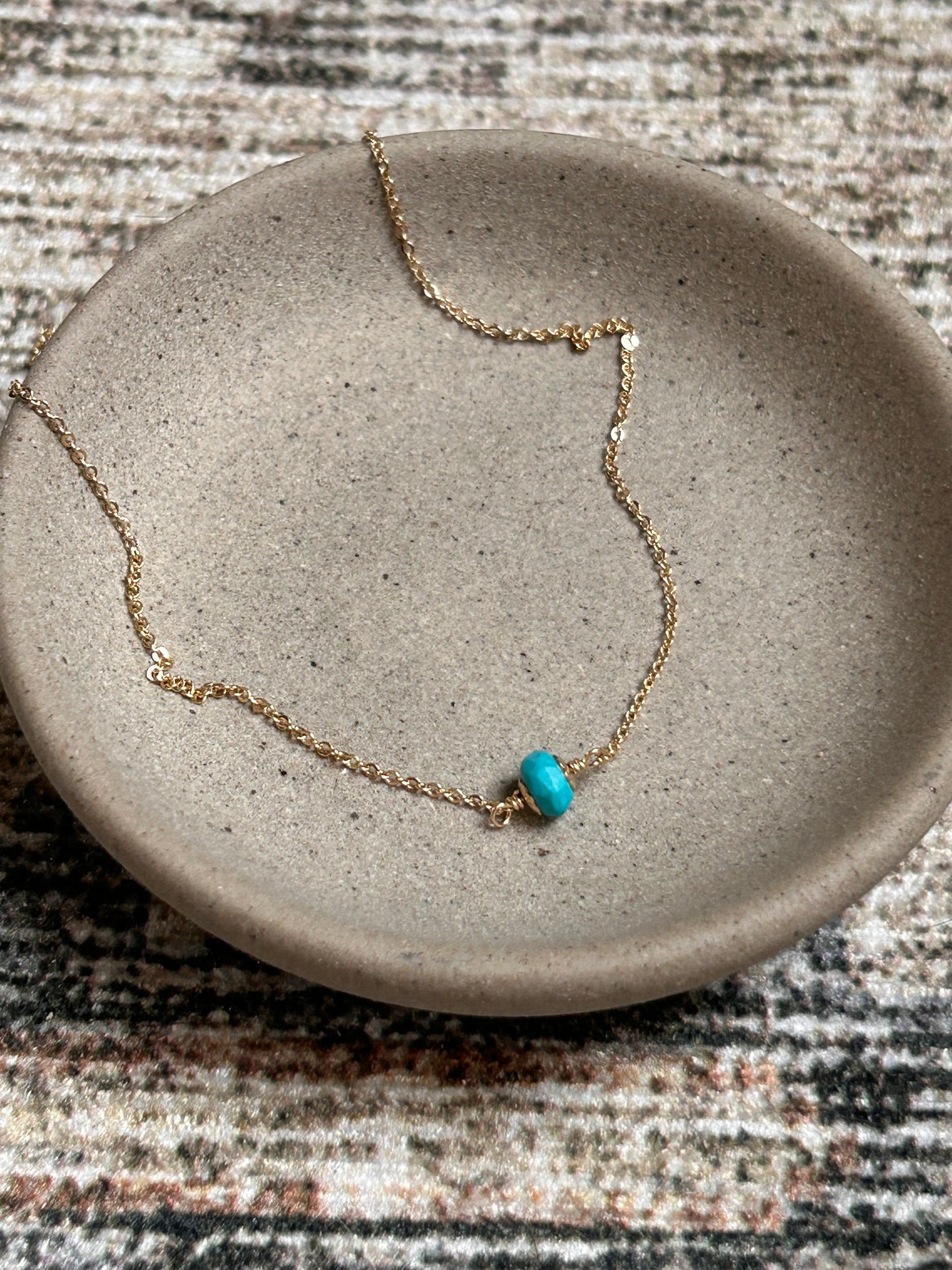 Turquoise Gemstone Choker | Faceted Gem Pop of Color